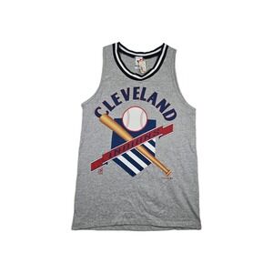 Cleveland Guardians MLB Vintage Artex Gray Indians Tank Top Men's‎ Large New